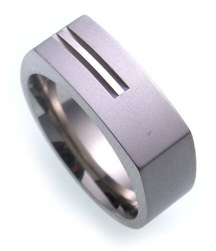 exkl. Herren Ring aus Titan mattiert massiv Titanfactory Qualität