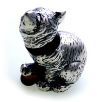 Katze echt Silber 925 mit Bernstein Sterlingsilber Figur Handarbeit Qualität