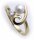 Damen Ring Zirkonia echt Gold 333 Perle 5 mm Zuchtperle Gelbgold 8kt