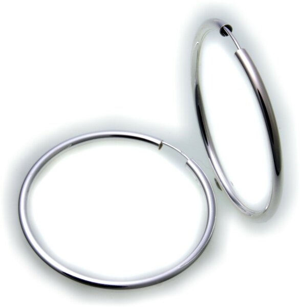 Ohrringe Creolen Silber 925 Glanz 50 mm Rohrform 2,5 mm Sterlingsilber Unisex