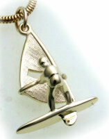 Anhänger Surfer in echt Gold 585 Gelbgold Qualität made in Germany Segler Unisex