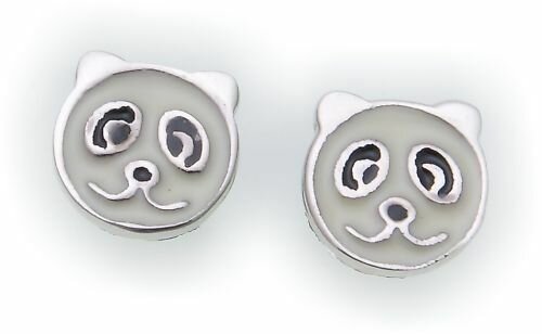 Ohrringe Stecker Panda Bär  Silber 925 Ohrstecker Sterlingsilber Kinder