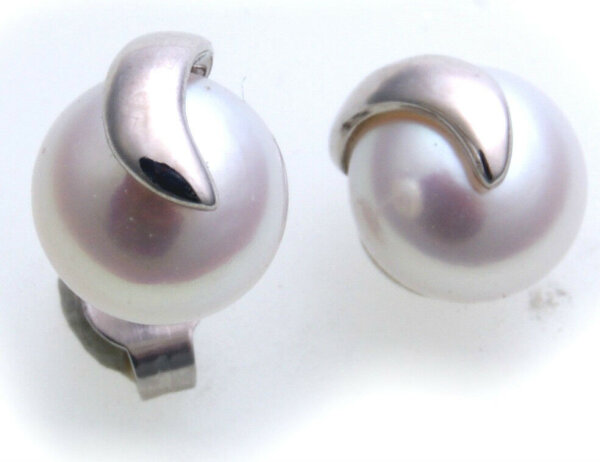 Ohrringe Zuchtperlen 7,5mm Weißgold 333 Perle Ohrstecker Stecker Perlen er-Gold