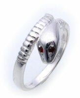 Schlangenring echt Silber 925 mit Rubin Ring Schlange...