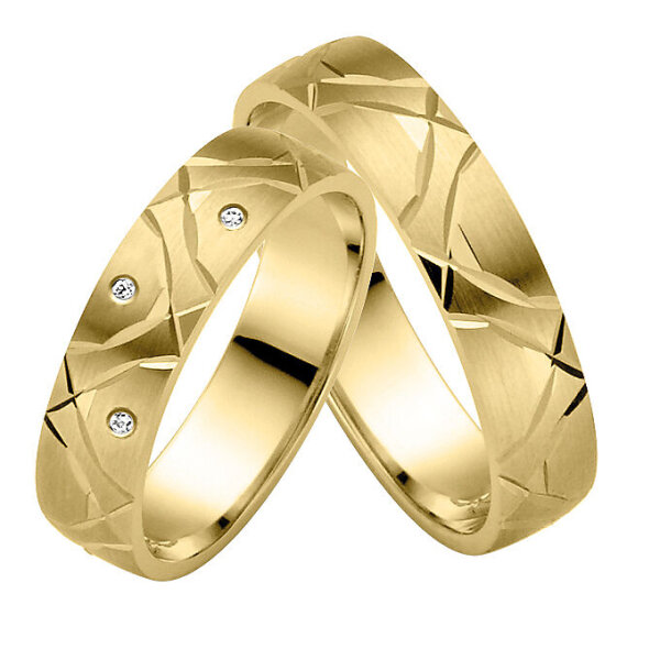 Trauringe Rauschmayer 05538 in 585/- Gelbgold mit Brillant 0.015 ct. w/si