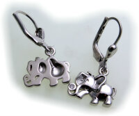 Ohrringe Hänger Elefant echt Silber 925 Sterlingsilber Zirkonia Ohrhänger