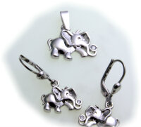 Ohrringe Hänger Elefant echt Silber 925 Sterlingsilber Zirkonia Ohrhänger