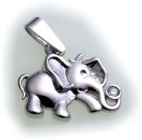 Ohrringe Hänger Elefant echt Silber 925 Sterlingsilber Zirkonia Ohrhänger