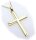Anhänger großes Kreuz echt Gold 585 52 mm teilmatt Gelbgold Unisex