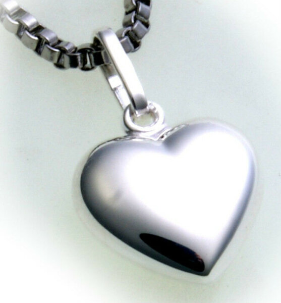 Anhänger Herz echt Silber 925 Hochglanz plastisch Sterlingsilber Unisex 3D