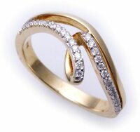 edler Damen Ring Brillant 0,195 carat echt Gold 585...
