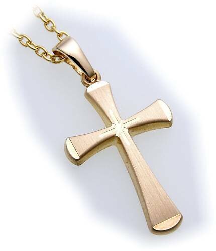 Anhänger Kreuz echt Gold 333 28 mm teilmatt günstig Gelbgold Unisex