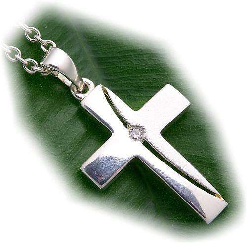 Anhänger Kreuz Zirkonia echt Silber 925 27 mm teilmatt  Sterlingsilber Unise