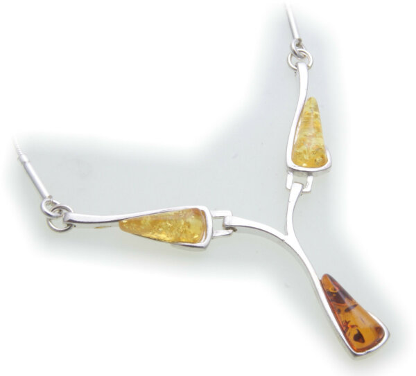 exkl. Collier echt Bernstein in Silber 925 Bernsteincollier Sterlingsilber Damen