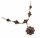Collier m. Granat echt Gold 333 Halsschmuck Gelbgold Damen Halskette 4962/3GR