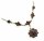 Collier m. Granat echt Gold 333 Halsschmuck Gelbgold Damen Halskette 4962/3GR