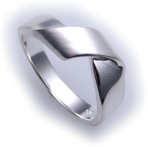 exkl. Damen Ring echt Silber 925 teilmattiert Qualität Sterlingsilber