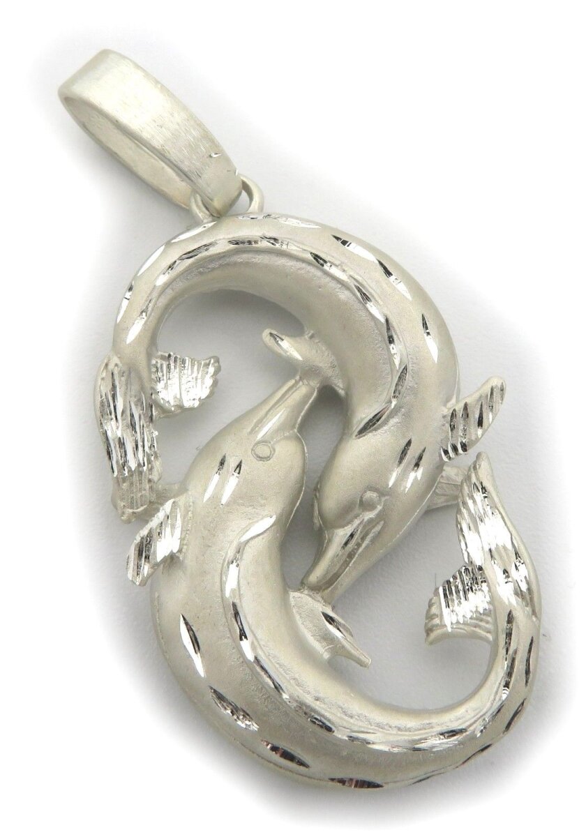 SilberDream Fische Sternzeichen Anhänger - 925 Echt Silber Charm 2,5cm | Für Halskette & Armband