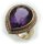 Damen Ring Amethyst echt Gold 750 Brillant 0,42 ct SI Diamant groß Gelbgold