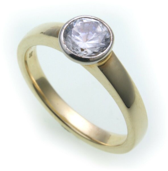 Damen Ring Brillant 1,00 c SI Diamant echt Gold 750 18k 1,0 ct Solitär Gelbgold