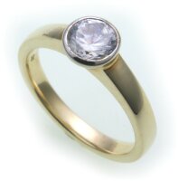 Damen Ring Brillant 1,00 c SI Diamant echt Gold 750 18k...