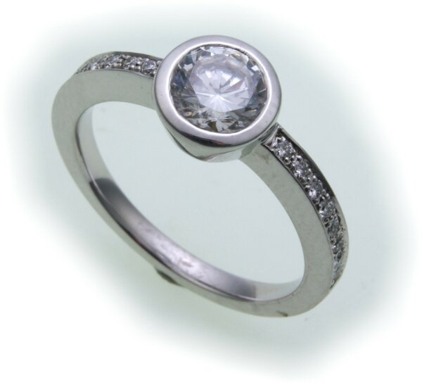 Damen Ring Brillant 1,16 c Diamant si echt Weißgold 750 18kt 1,0 ct Solitär Gold