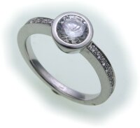 Damen Ring Brillant 1,16 c Diamant si echt Weißgold...