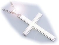 Neu Anhänger Kreuz echt Silber 925 34 mm teilmatt massiv Sterlingsilber Unisex