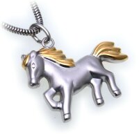 Pferd Silber 925 Anhänger Bicolor plastisch 3D