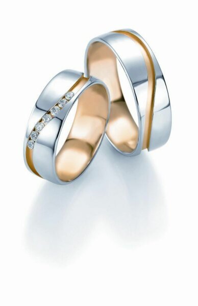 Trauringe Breuning Design Collection 5209/5210 in 585 Gold Bicolor 14 kt