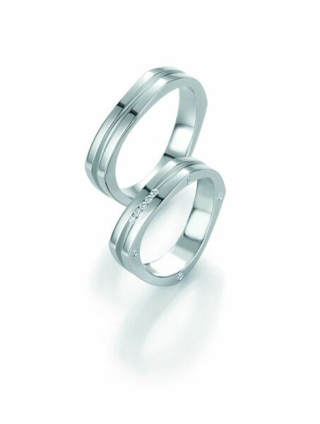 Trauringe Breuning Design Collection 5257/5258 in 585 Gold 14 kt Weißgold