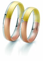 Trauringe Breuning Rainbow Collection 6201/6202 in 585 Gold weiß rot gelb 14 kt