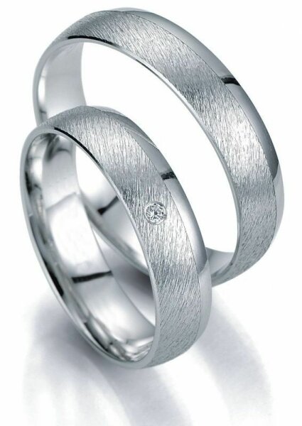 Trauringe Breuning Smartline Collection 7029/7030 in 585 Gold 14 kt Weißgold