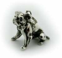 Anhänger Schlüsselanhänger Mops echt Silber 925 massiv Sterlingsilber Hund Neu