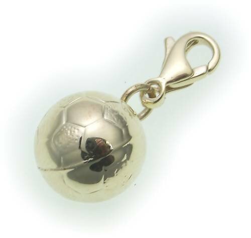 Anhänger Charm Fußball WM 2014 Gold 333 Einhänger Neu Fussball Gelbgold Unisex