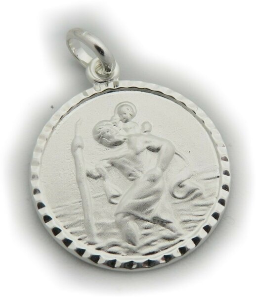 Anhänger Christophorus echt silber 925 Sterlingsilber Christopherus