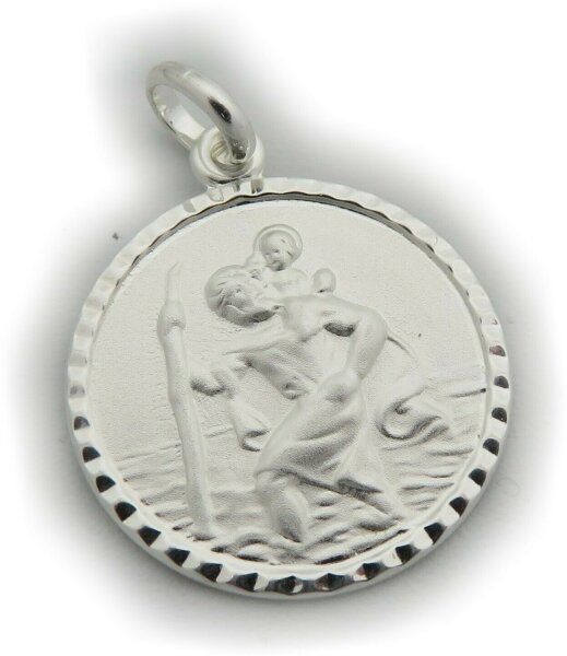 Anhänger Christophorus echt silber 925 Sterlingsilber mit Kette Christopherus