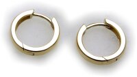 Herren Ohrring Single Klapp Creole echt Gold 750 schwer 12 mm Gelbgold 18 karat