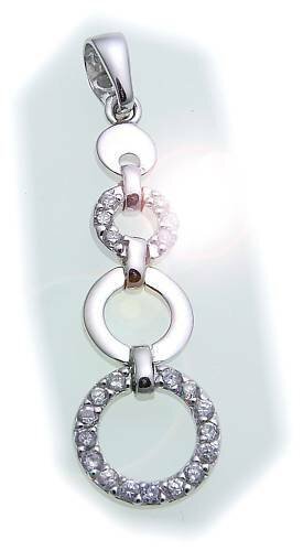 Anhänger echt Silber 925 Zirkonia beweglich rhodiniert Sterlingsilber