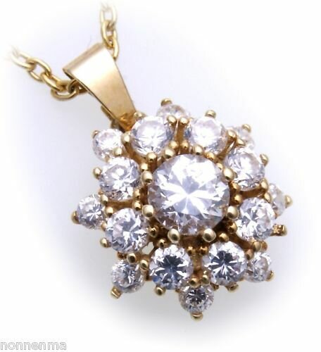 Anhänger Gold 333 mit Zirkonia  alle Steinarten mögl. Gelbgold Damen