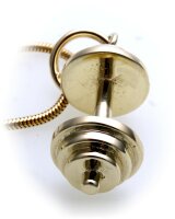 Anhänger Hantel groß in Gold 585 Gelbgold massiv plastisch Bodybuilding Unisex