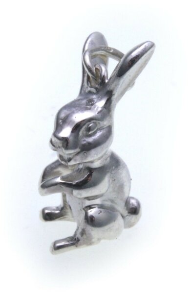 Anhänger Hase echt Silber 925 Kaninchen Hänger massiv Sterlingsilber    Unisex