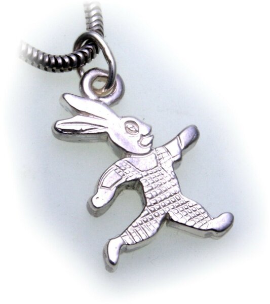 Anhänger Hase echt Silber 925 Kaninchen massiv schwer Sterlingsilber Unisex