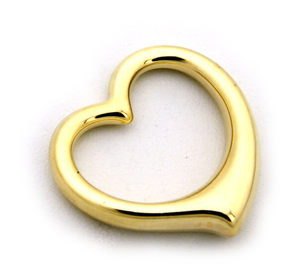 Anhänger Herz 3 dim. Gelbgold poliert 585 Gold 14 karat Swinging Heart Damen Neu