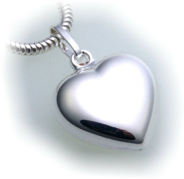 Anhänger Herz echt Silber 925 Hochglanz plastisch Sterlingsilber Unisex