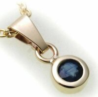 Damen Anhänger Safir echt Gold 333 8 karat Halsschmuck Gelbgold Saphir Neu
