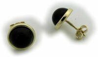 Damen Ohrringe echt Onyx 10 mm echt Gold 333 Stecker Gelbgold Ohrstecker Neu Top