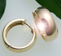 Damen Ohrringe Klapp Creolen Gold 750 18 karat gewölbt schwer 18 mm Gelbgold Neu