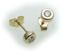 Damen Ohrringe Ohrstecker echt Gold 750 Brillant 0,10 ct...