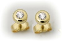 Damen Ohrringe Ohrstecker echt Gold 750 Brillant 0,15 ct...